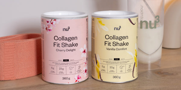 2 boites de nu3 Collagen Fit Shake en 2 saveurs différentes